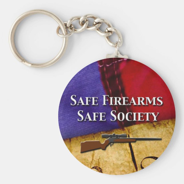 Safe Firearms, Safe Society Key Ring (Front)