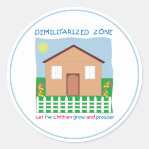 Safe House Demilitarised Zone Children Peace DMZ Classic Round Sticker