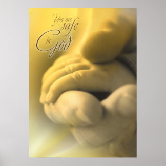 SAFE IN GOD - Christian Religious Poster