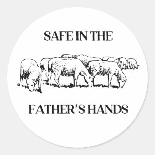 Safe In The Father's Hand Christianity Faith Bible Classic Round Sticker