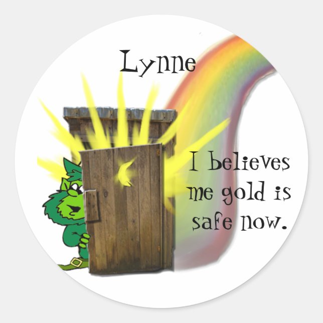 Safe Leprechauns Gold Classic Round Sticker (Front)