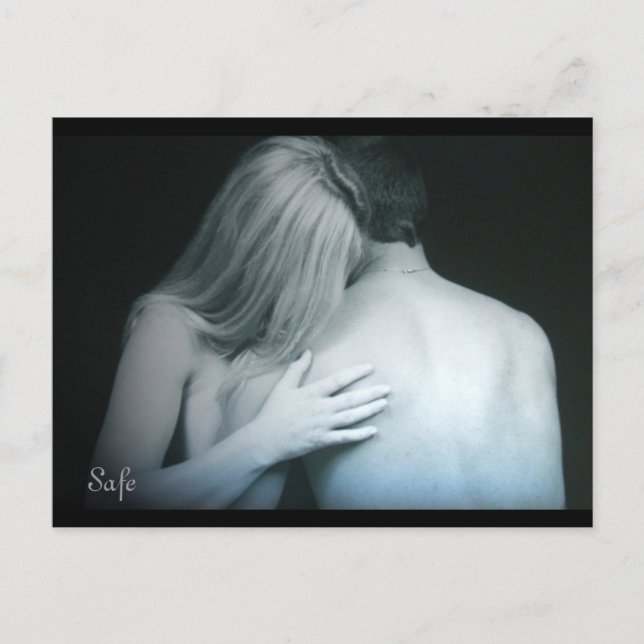 "Safe" Loving Couple Embrace Postcard (Front)