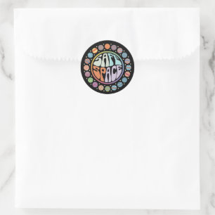 Safe Space LGBTQ Friendly Pride Support Proud Ally Classic Round Sticker