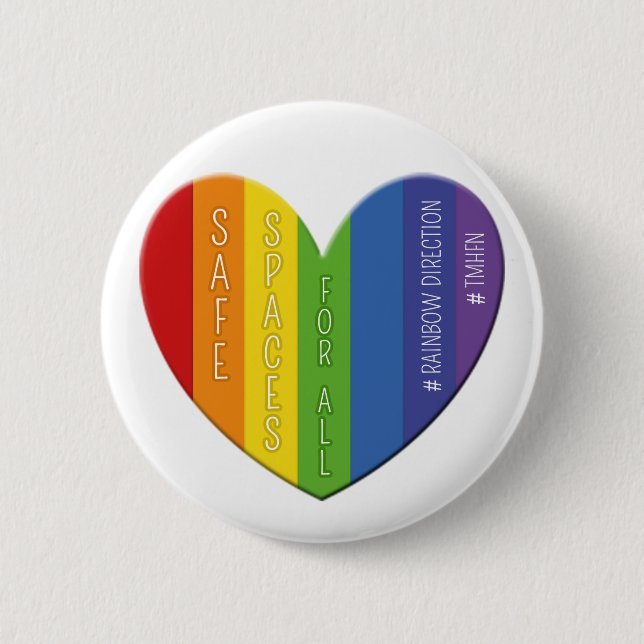 Safe Spaces For All Heart Badge Button (Front)