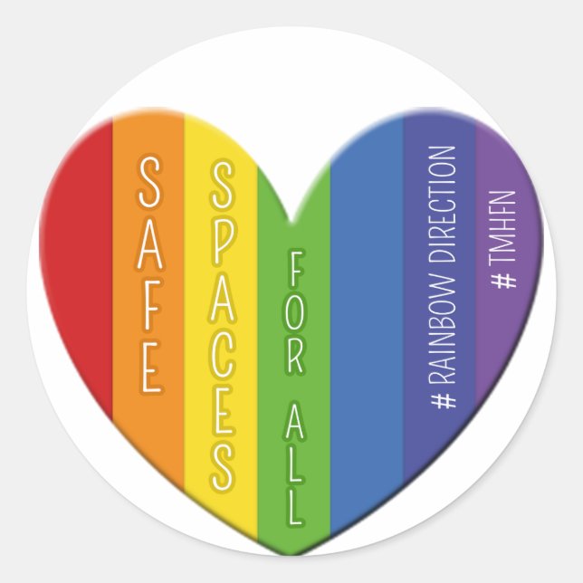 Safe Spaces For All Heart Badge Sticker (Front)