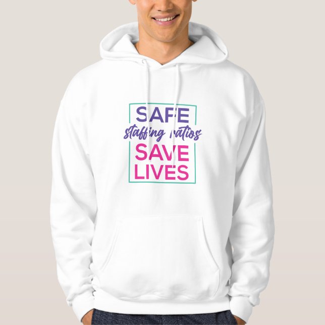 Safe Staffing - Nurse Men's Hoodie (pink) (Front)