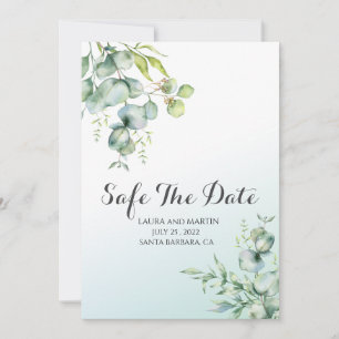 Safe The datę elegance Eucalyptus Invitation