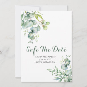 Safe The Date Elegance Eucalyptus Invitation