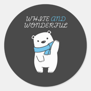 SAFE THE POLAR BEARS\CUTE AND WHITE POLAR BEAR CLASSIC ROUND STICKER