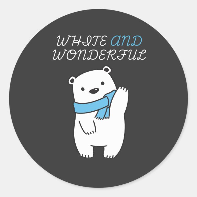 SAFE THE POLAR BEARS\CUTE AND WHITE POLAR BEAR CLASSIC ROUND STICKER (Front)