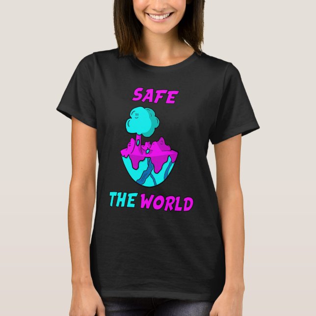 Safe the world youth fantasy green mother earth T-Shirt (Front)