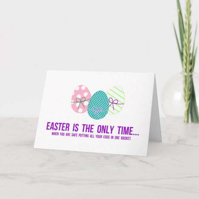 Safe to Put Eggs in One Basket Holiday Card (Front)