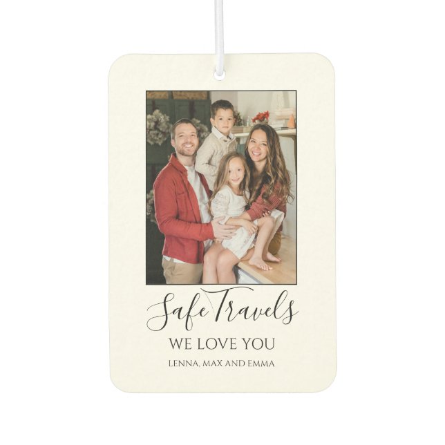 Safe Travels Dad Gift Custom Photo Car Car Air Freshener (Front)