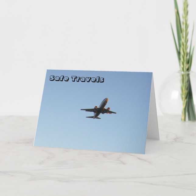 safe travels plane card (Front)