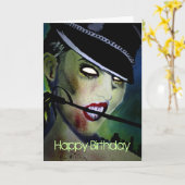 'Safe Word' Zombie Birthday Card (Yellow Flower)