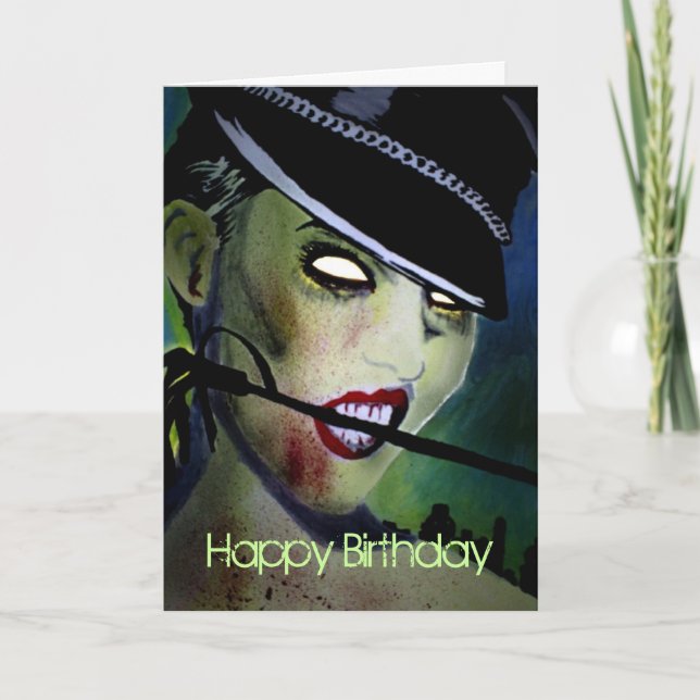 'Safe Word' Zombie Birthday Card (Front)