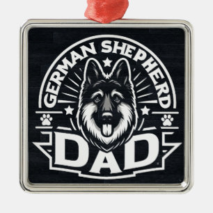 Safeguarding German Shepherd Dog Dad Proud Journey Metal Tree Decoration