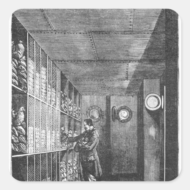 Safes at the Bank of France in Paris, 1897 Square Sticker (Front)