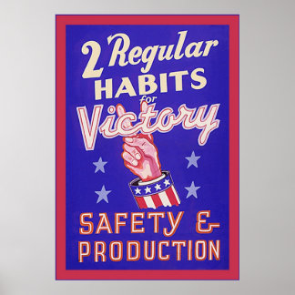 Safety and Production ~ Vintage WW2 Poster