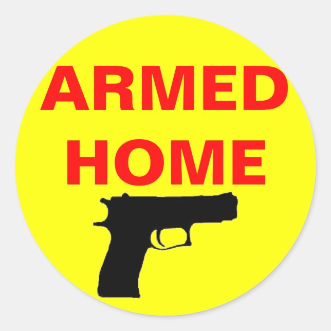 Safety Armed Home Classic Round Sticker (Front)