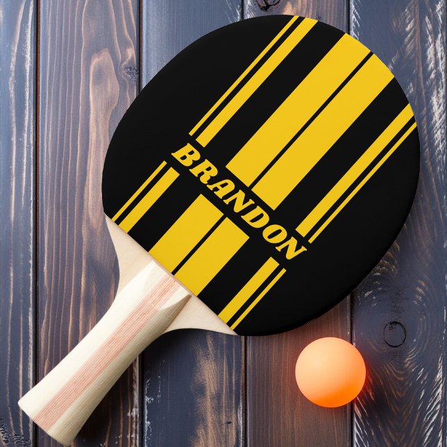 Safety Bee Nostalgic Board Stripes with Name Ping Pong Paddle (Creator Uploaded)