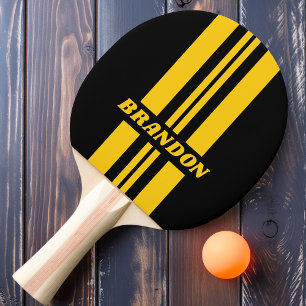 Safety Bee Nostalgic Rally Stripe with Name Ping Pong Paddle