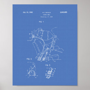 Safety Belt 1962 Patent Art Blueprint Poster