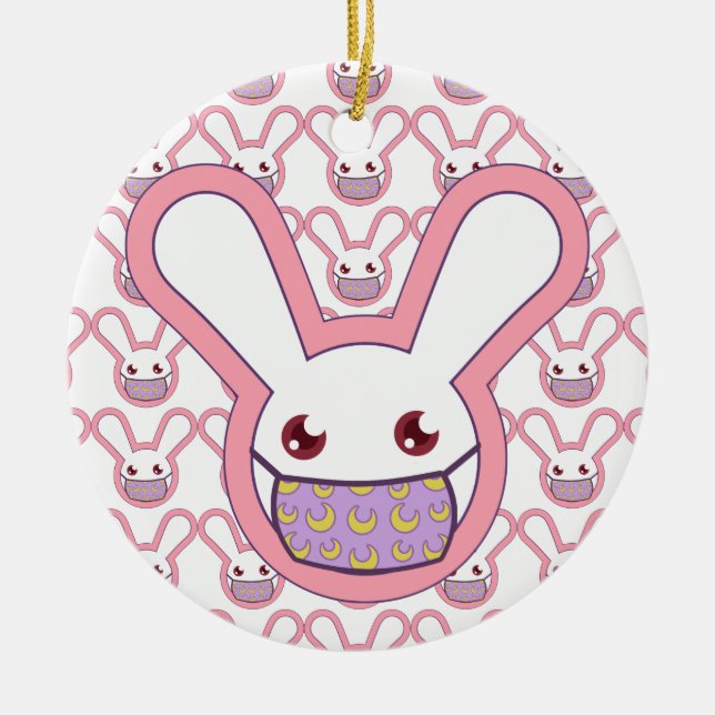 Safety Bunny Ceramic Tree Decoration (Front)