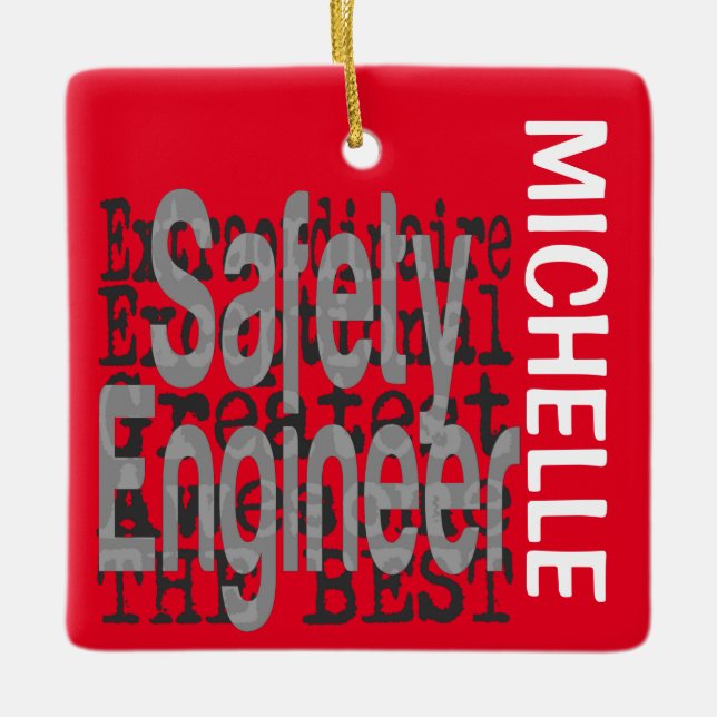 Safety Engineer Extraordinaire CUSTOM Ceramic Ornament (Front)