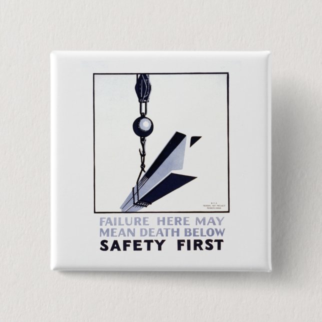 Safety First 15 Cm Square Badge (Front)