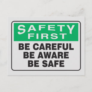 Safety First, Be Aware Postcard