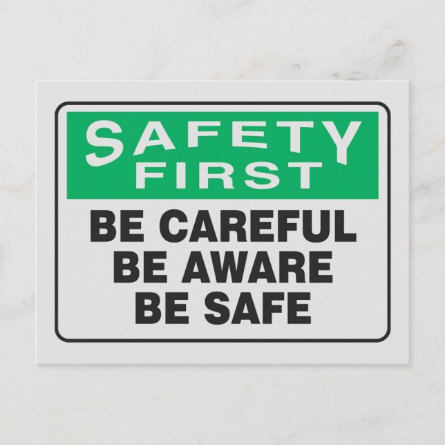 Safety First, Be Aware Postcard (Front)