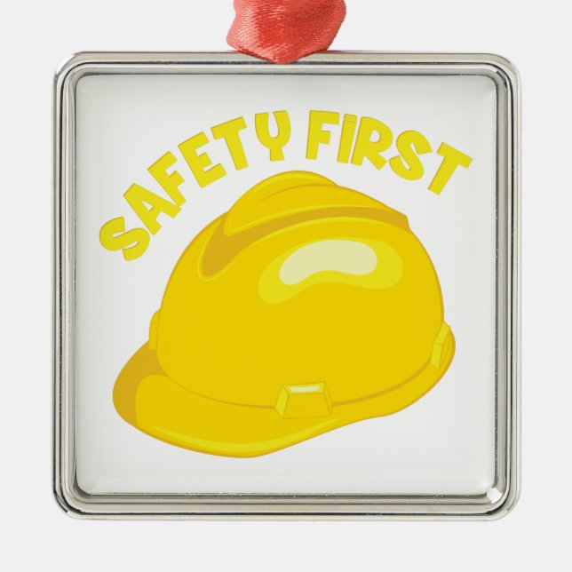 Safety First Metal Tree Decoration (Front)