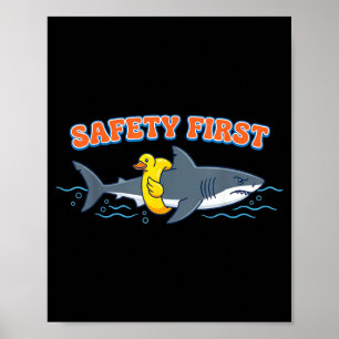 Safety Ft Funny Shark Rubber Duck Floatie Summer Poster