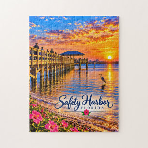Safety Harbour Florida Sunset Pier Jigsaw Puzzle