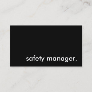 safety manager. business card