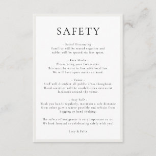 Safety Measures   Covid Guidelines Elegant Wedding Enclosure Card