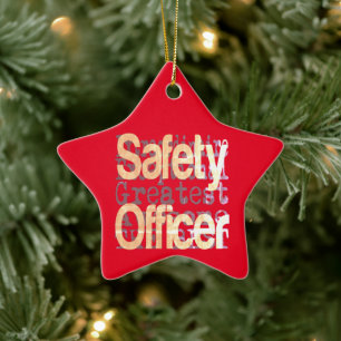 Safety Officer Extraordinaire Ceramic Tree Decoration
