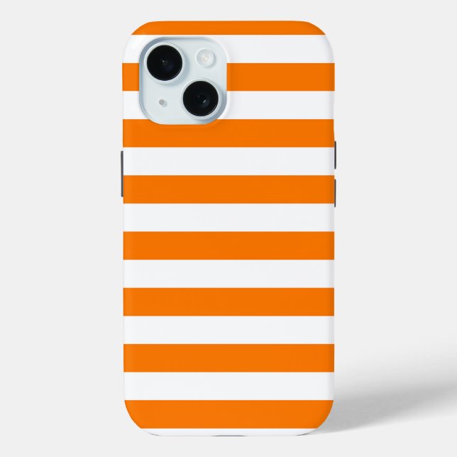 Safety Orange and White Stripes Case-Mate iPhone Case (Back)