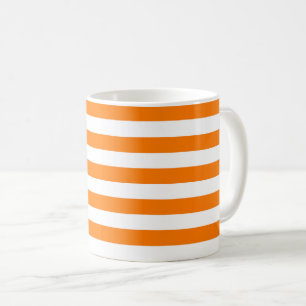 Safety Orange and White Stripes Coffee Mug