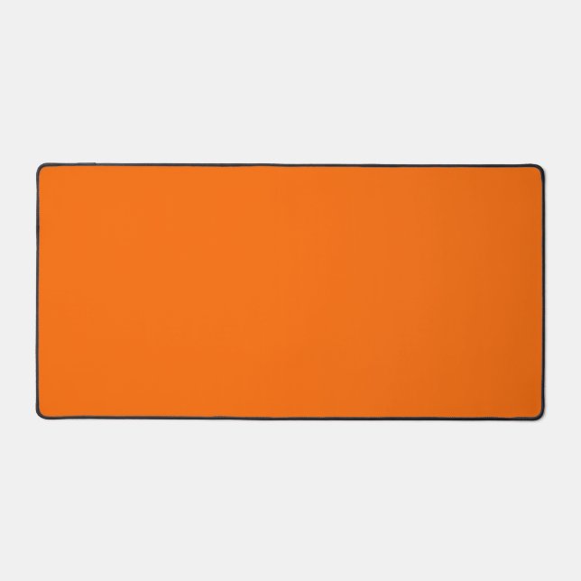 Safety Orange Colour Simple Monochrome Plain Orang Desk Mat (Front)