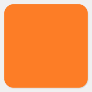 Safety Orange Designer Single Colour Square Sticker