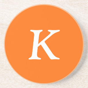 Safety Orange Letters Solid Colour Coaster