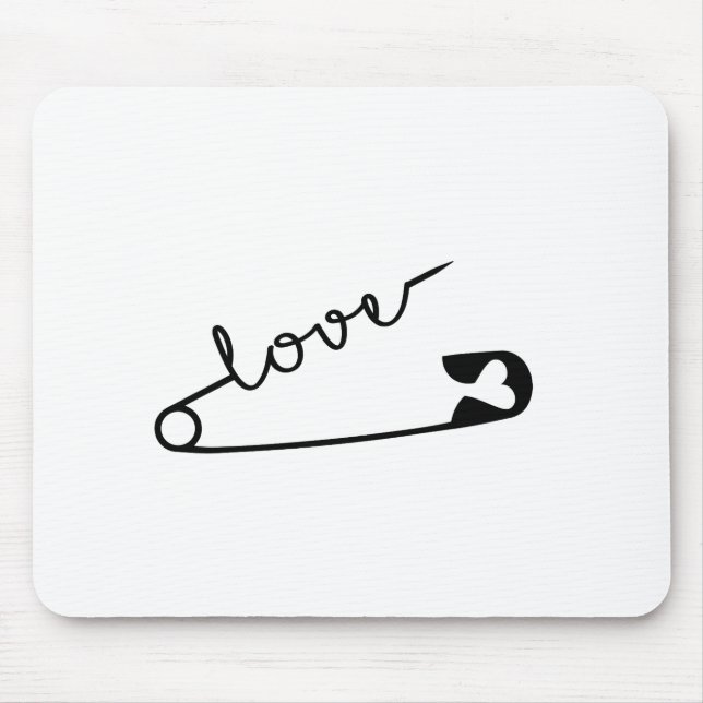 Safety Pin LOVE Mouse Mat (Front)