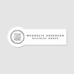 Safety Pin Name Tag or Magnetic with Custom Logo