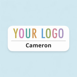 Safety Pin Name Tag with Company Logo Professional
