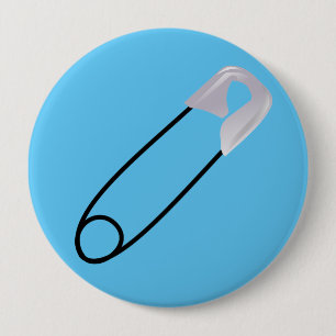 Safety pin on blue background