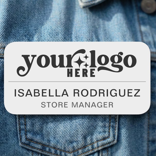 Safety Pin or Magnetic Company Employee Name Tag  (Magnetic Company Employee Name Tag)