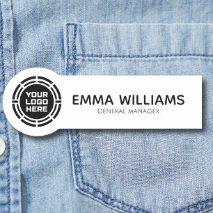 Safety Pin or Magnetic Company Employee Name Tag