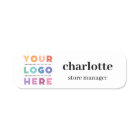 Safety Pin or Magnetic Company Logo Employee Name 